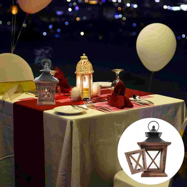 Bandlers Bandlestick décoration Ornement Habit de table Rustique Lantern Home Solid Outdoor Outdoor Unique Crafts Retro