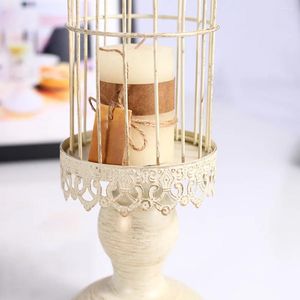 Candlers Solder Candlestick Vintage White 1PCS Bird Cage Cage Decors pour mariage