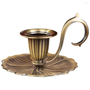 Candlers Candlestick in Hand Holder Ornement Ornement Cup Metal Stand Table Stands Zinc Alloy Base Work