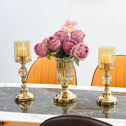 Bougeoirs chandelier ornement luxe rétro bougie dîner accessoires nordique romantique Table à manger pare-brise