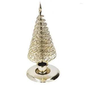 Candlers Bandlestick Ornements Europe Metal Christmas Tree Shape Hire Home Decoration Home Double Gold