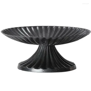 Candlers Candlestick Round Base Black Pilier Stand Retro Striped Holding For Party Whited Fon Holder