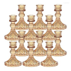 Bougeoirs ensemble de chandeliers 4 pouces H conique en vrac 12 pièces en verre pour décor de rebord de fenêtre de mariage