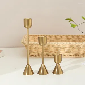 Kandelaars Candlestick Taper Set van 3 messing goud voor thuisbasemfeestje Jubileum