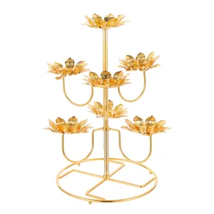 Bougeoirs chandelier adorant bouddha Ghee conteneur support délicat bougeoir exquis fleur fer accessoire décoratif