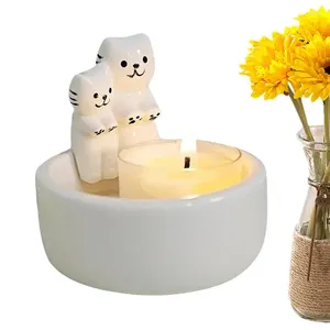 Candle Holders Cartoon Kitten Holder Kitty Sticks Geuren Keramisch handgemaakt zijn poten schattig