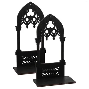 Bougeoirs centres de table Tables support décoratif pilier Statue bougies coniques bougeoirs fer thé lumière noir Goth