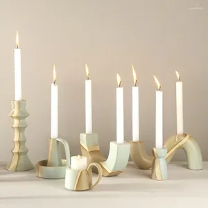 Bandlers Cerramic Candlestick Room Table Decor Decolder Hometer Party Decoration Détro-Cadeau de la fête des mères en deux couleurs