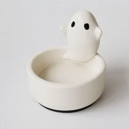 Bougeoirs en céramique porte-fantôme fantomatique céramique pour chambre salle de bain décor blanc thé lumière noël
