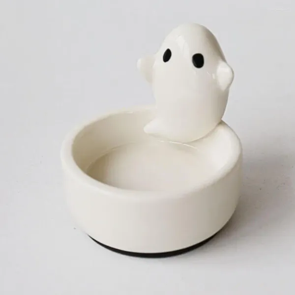 Bougeoirs en céramique porte-fantôme fantomatique céramique pour chambre salle de bain décor Halloween cadeau de noël thé blanc