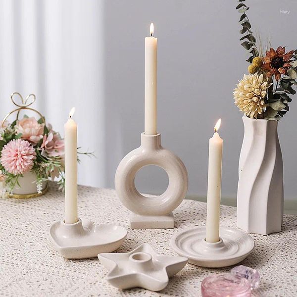 Bandlers porte-céramique Porcelaine blanche décorations de mariage de chandelier candélabre candéage minimaliste scandi Design