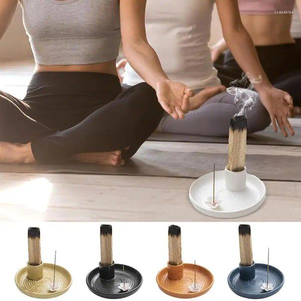 Bougeoirs en céramique porte-brûleur d'encens brûlant créatif décor à la maison cendrier pour salle de yoga de méditation