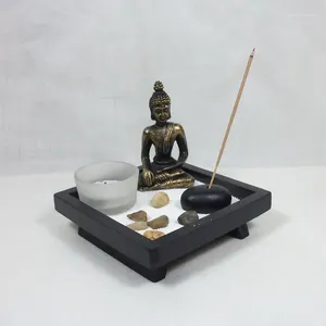 Bougeoirs Chinois Zen Bouddha Résine Sable Porte-Parfum Maison Chandelier Décoration Artisanat
