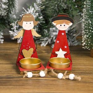 Bandlers Christmas Angel Candlestick Rotation Spinning Carrousel Tea Light Painting With Trays Home Decors