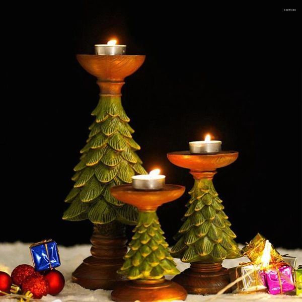Candillas Titulares de Navidad Atmósfera Decoración Soporte de árboles de árbol de casas Personalidad de escritorio de escritorio Artesanía creativa de resina