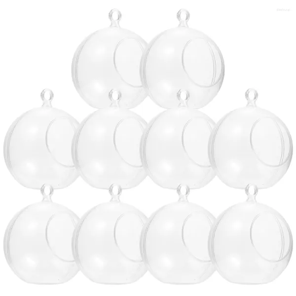 Bougeoirs de décoration de noël, boule décorative transparente, artisanat, dômes en plastique, jardinière suspendue en verre de fête rechargeable