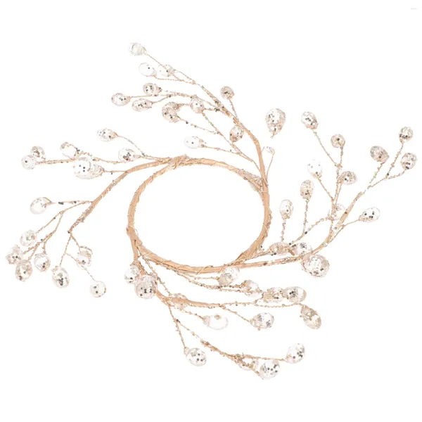 Bougeoirs décorations de noël, Mini couronne de perles acryliques, ornements décoratifs pour arbre