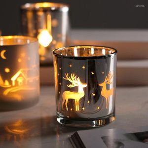 Kandelaars Kersthouder Merry Decorations XMS Glass Candlestick Creative Navidad Decor Party Decoratie