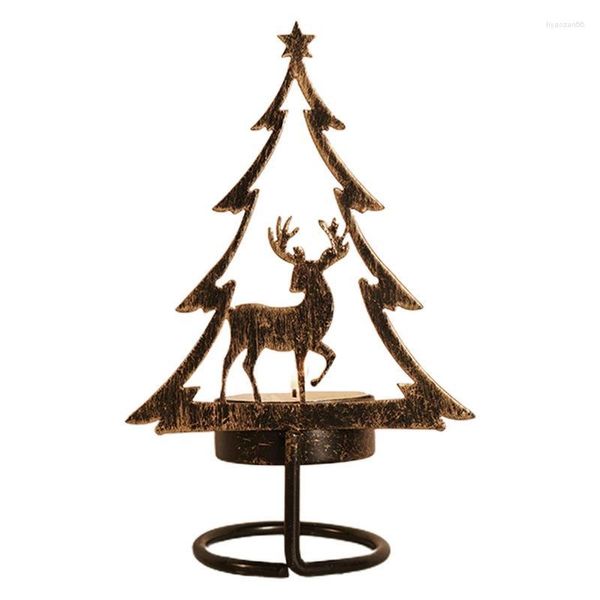 Bougeoirs Support de Noël Support de pièce maîtresse d'arbre avec table lumineuse à thé pour les fêtes de mariage à la maison