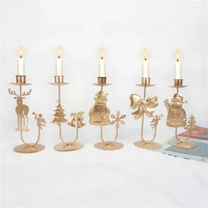 Bandlers de Noël Fer de Noël chandelle Rustproof innovative Tea Light Stand for Holiday Home Wedding Table Decoration