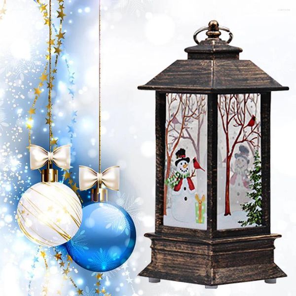 Bandlers Christmas Lantern Battery Powered LED lampe à lampe à lampe à lampe LED (Random Snowman / Santa Clause)