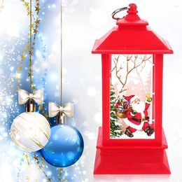 Kandelaars Kerstmis LED-lantaarn Nachtlampje Kerstman Vlamloos verlicht huis Sneeuwdorp Vakantie Kersttafel Middenstuk Rood