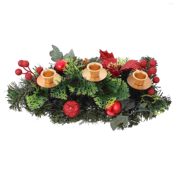 Bougeoirs Mini couronne de noël, support de couronnes de noël, anneaux de support, anneau de vacances, joli chandelier rustique en fer, bougie chauffe-plat