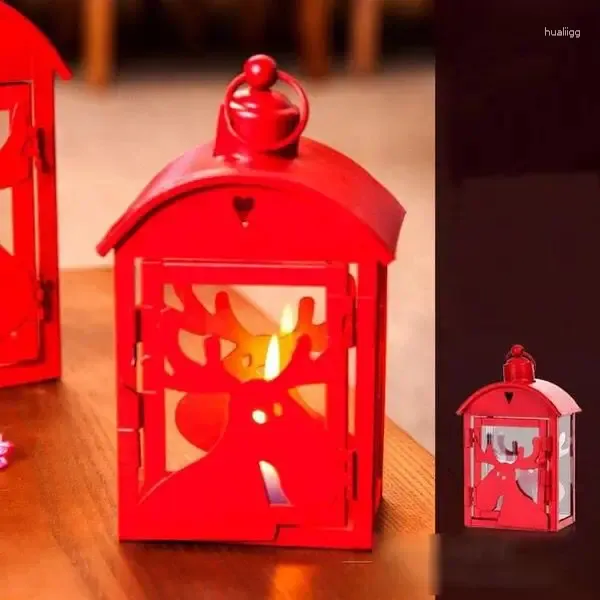 Bandlers Christmas Fon Red Fon Candlestick Storm Lantern Xinqite Cadeaux Home Decorations Soft Decoration Ornements Supplies de mariage