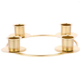 Bougeoirs anneau de noël guirlandes de fleurs porte-couronne accessoire chandelier accessoires pièce maîtresse de l'avent en fer