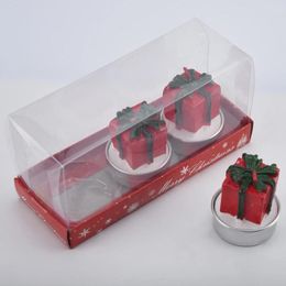 Bougeoirs Noël romantique peint ornements cadeau d'anniversaire trois dans une boîte bougies sans fumée maison mariage créatif drôle ornement