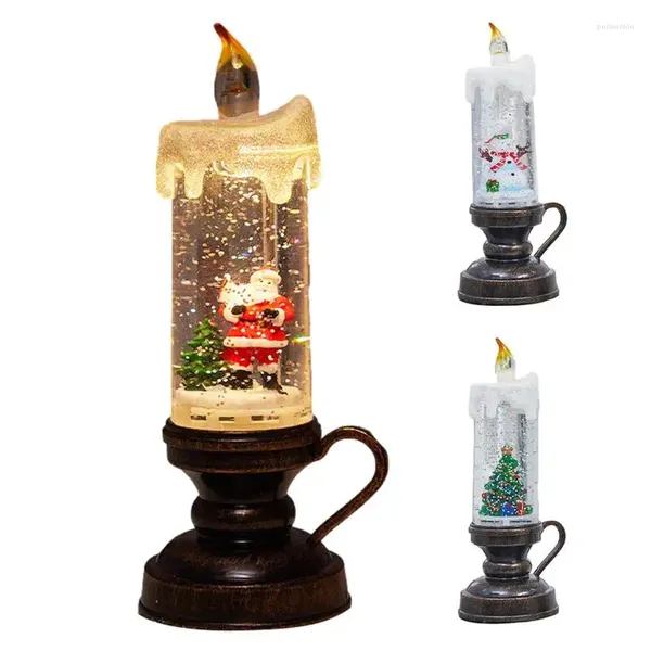 Bandlers de Noël Snow Globe Stick sans flammes Moules de plateau artisanat en verre transparent des tableaux de table