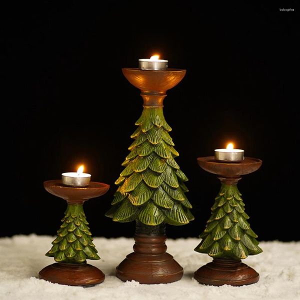 Bandlers Tree Tree Thé Treat Lumière Stands Resin Ornement Ornement de Noël Bar Table Table Bar Party Room Decor