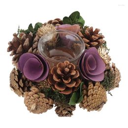Bandlers couronne de Noël Fleur artificielle pin à aiguille à aiguille cannet Soalight Drop