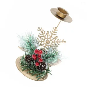 Kaarsenhouders Kerstmiswerkijzeren houder Xmas middelpunt Tabel Votief Candelabra Windows Candlestick