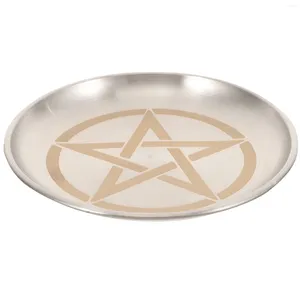 Candle Holders Circle Candles Pentagram Altaar Decoratie Pentagon Plate Brass Delicate Candlestick Tray