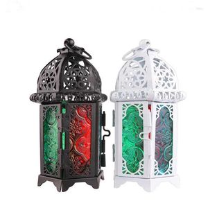 Bougeoirs classique marocain décor votif fer verre suspendu chandelier lanterne fête maison mariage F20243635