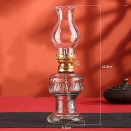 Kandelhouders klassieke olielamp met glazen schaduw rode kerosine lantaarn