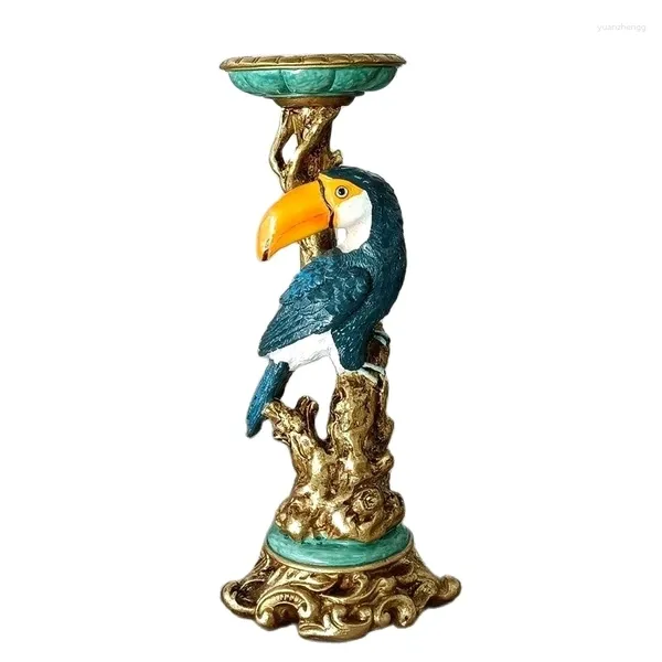 Bougettes Classical Toucan Stand Decorative Resin Branche Piedlestick Home Bird Figure Figure de maison Ornement Ornement Fourniture