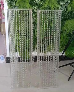 Bougeoirs clair présentoir cristal scène pilier acrylique fleur support décorations de mariage fournitures table décor mariage