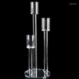 Kandelaars Clear Wedding Centerpieces Candelabra Party Pillar Flowers Stand Crystal Holder Candlestick For Yudao10