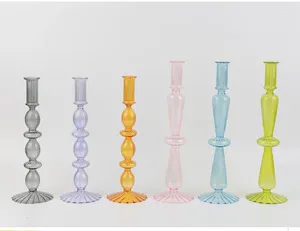 Kandelhouders kleurrijke transparante houder glazen container voortreffelijk huisdecor desktop ornament kaarders creatief gebruiksvoorwerpen