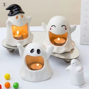 Bougeoirs conteneur créatif Halloween céramique artisanat pendentif aromathérapie bricolage fantôme chandelier 231023