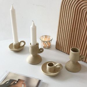 Candelabros creativos de cerámica, candelero decorativo para candelabro para mesa de comedor, centro de mesa, adornos de escritorio, accesorio de pografía
