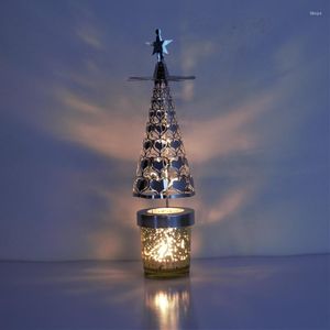 Bougeoirs Créatif Cadeau De Noël Cône Lumière Et Ombre Romantique Tournant Chandelier Lampe Arbre Ornements