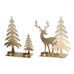 Candle Holders Creative Christmas Holder Exquisite Tree Iron Winter Party Tabletop eettafel ornament