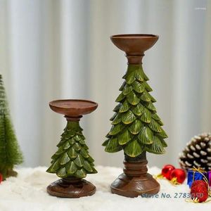 Kandelhouders Creatieve kerstboom Tealight Holder Stand Resin Candlestick For Holiday Home Party Table Mantel Decoratie