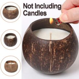 Bougeoirs créatifs coquille de noix de coco bricolage parfumé à la fabrication de récipient vide Bowl de soja tasse artisanat accessoires