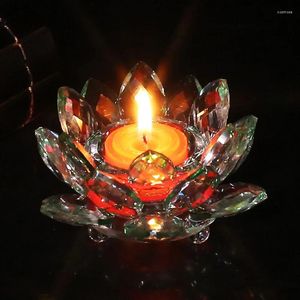 Bandlers Creative Crimstal Crystal Lotus Glasslotus Flower Tea Haut Buddhist Buddhist Congle Party Decoration de mariage