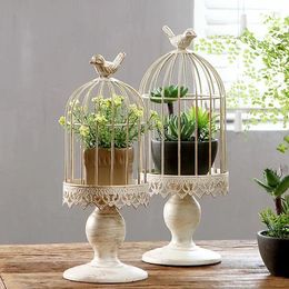 Candle Holders Creative Decorative Lantern Holder Bird Cage Candlestick Iron Ornaments Wedding Decor Home Decoratie