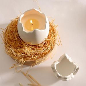 Bougeoirs créatifs en forme de coquille d'œuf, chandelier en céramique